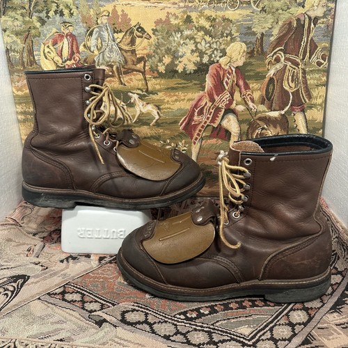Botas de Trabajo Vintage Red Wing 4488 Para Hombre 9.5 Cuero Marrón Protección Met Puntera de Acero - Imagen 2 de 14