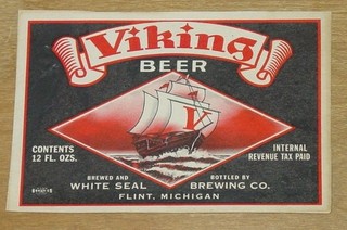 1 beer label from Flint Michigan White Seal Brewing Viking Beer 12 oz. IRTP