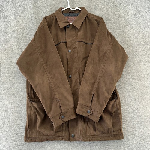 Vintage Outback Trading Co Jacke Herren M braun Oilskin Wax Duster Saddle Coat 90s