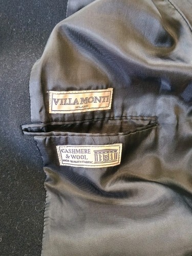 Villa Monti Milano italienischer Woll Kaschmir Mantel lang schwarz Gr. 46 Academia - Bild 4 von 13