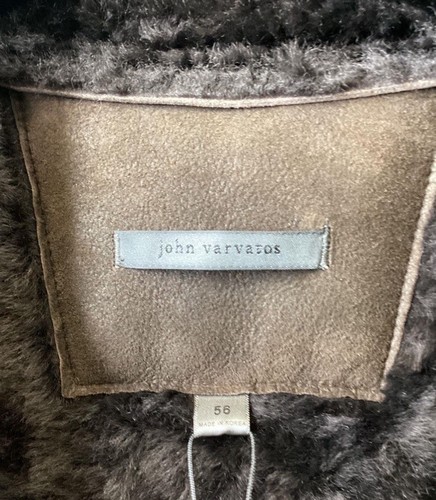 John Varvatos Men’s Brandy Brown Full Length Shearling Coat Size 56 NWT Fashion - Picture 3 of 11