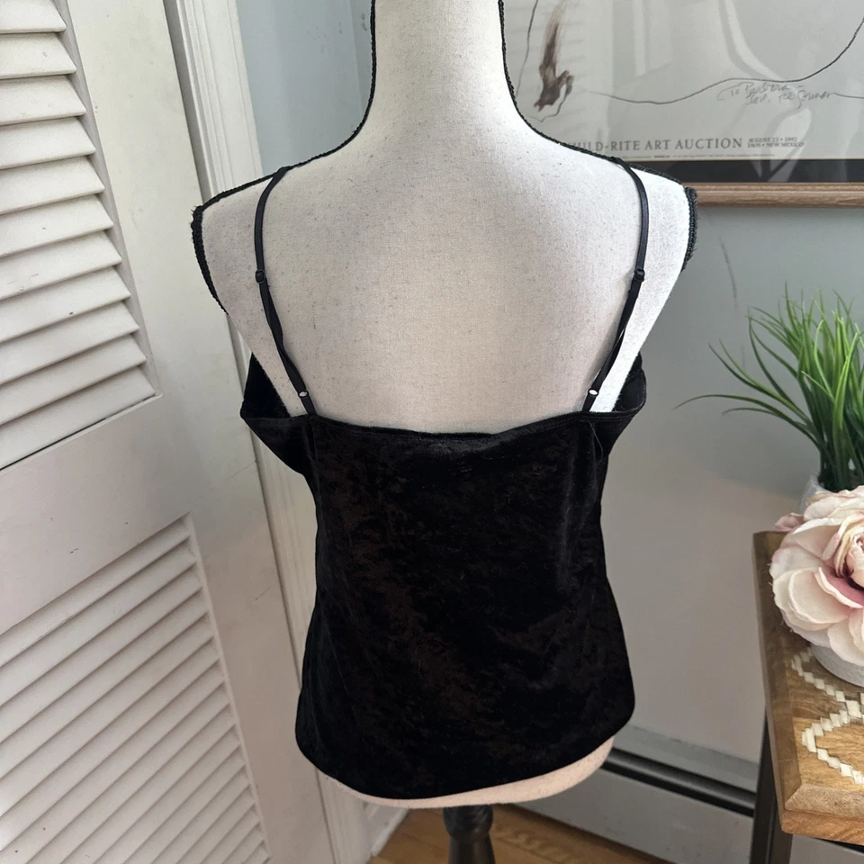 Babydoll vintage AXCESS Top para mujer grande negro terciopelo aplastado Y2K Vamp Grunge Foto 4 de 4