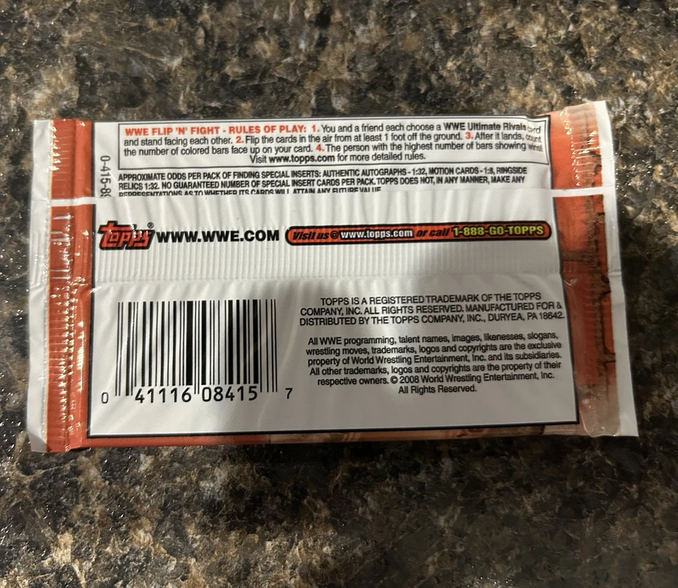 2008 Topps WWE Ultimate Rivals Factory Sealed Pack Wrestling Guaranteed Unopened - Image 2 of 2