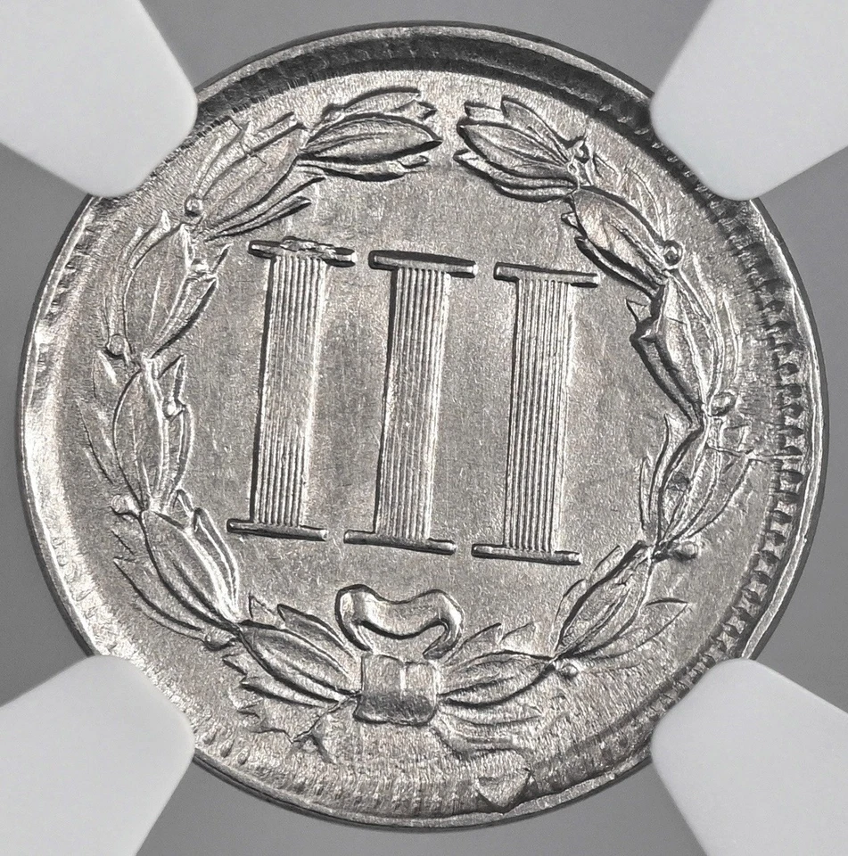 1866  3CN THREE CENT NICKEL  NGC AU DETAILS "CLEANED"    #8404746-031 - Image 3 of 4