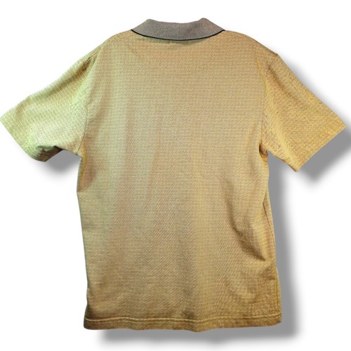 Polo golf uomo Claiborne Pima check cotone taglia M biege tan made in peru vintage - Foto 2 di 10