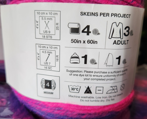 1 Skein Big Twist Rave Yarn Light Bright 312 yds Lot# 52/5996, Lot# 52/5999 - Picture 3 of 5