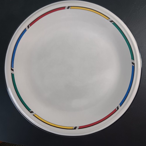 Set Of 4 Vtg. Studio Nova "Color Rings" 11" Dinner Plates - Picture 3 of 6