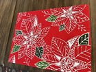 4 Crate & Barrel Placemats Set red green holiday Winterfest Christmas table