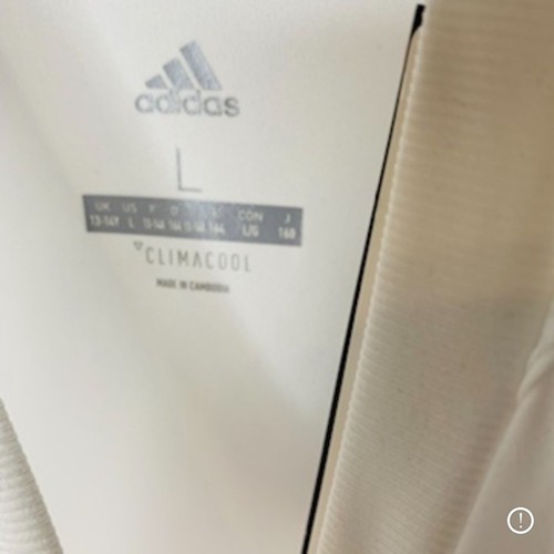 Adidas White NWT Jersey Climacool Large Kids - Picture 4 of 6