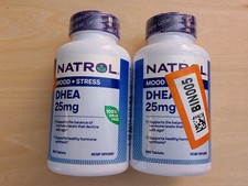 Natrol - DHEA, 25 mg 300 Tablets - Mood & Stress, New/sealed 12/2025  Lot Of 2 