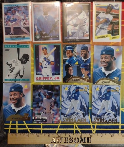 Ken Griffey Jr. LOT OF 45 BASEBALL CARDS SEATTLE MARINERS VG/EX or Better  - Foto 2 di 7