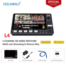 Feelworld L4 Switcher 10.1 Inch Touch Screen Multi-Camera Video Mixer Switcher