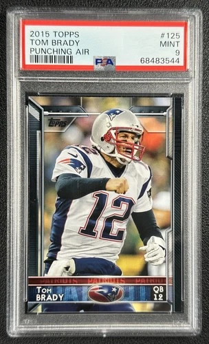 TOM BRADY PSA 9 2015 TOPPS #125 PUNCHING AIR SP IMAGE VARIATION PATRIOTS 3544