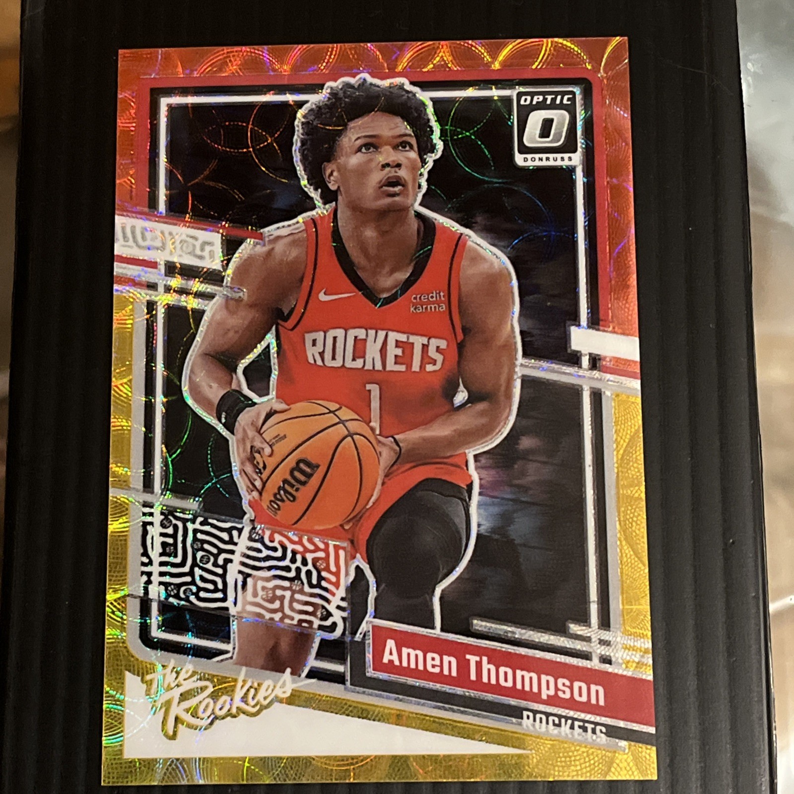 2023-24 Panini Donruss Optic Amen Thompson #2 RC The Rookies Red Gold Scope /99
