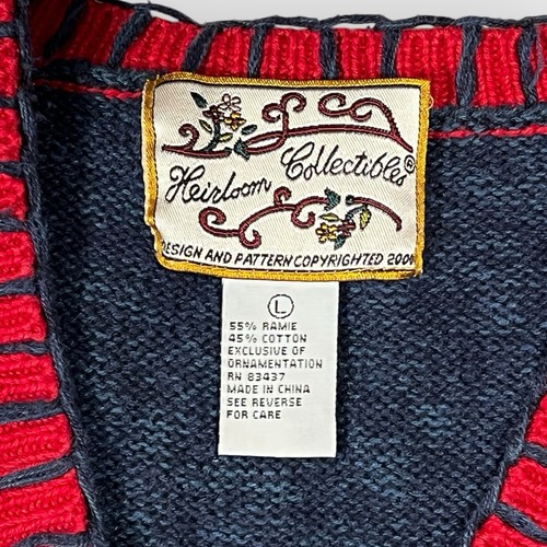 VTG Heirloom Collectibles Cardigan Womens L Christmas Grandma Knit Sweater Vest - Picture 4 of 15