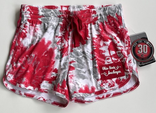 NEW Colosseum Ohio State Buckeyes Red Tie-Dye Sweat Shorts Girls Med (7-8)