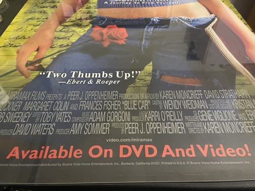 BLUE CAR : 2002 ORIG 27x40 MOVIE POSTER [ Karen Moncrieff, David Strathairn #53 - Picture 2 of 8