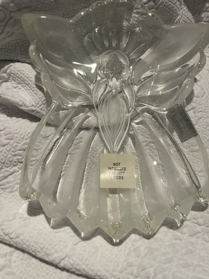 Gorham Holiday Tradition Crystal Angel Candy Dish 8.5  New In Box. Box Has Wear
