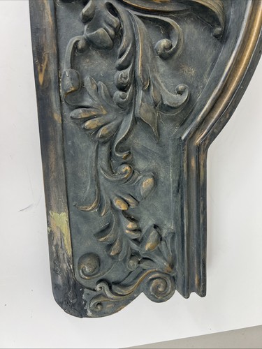 Resin Scroll Pediment Architectural Wall Over Door Decoration 29”x9"x1.5" Black - Picture 11 of 20
