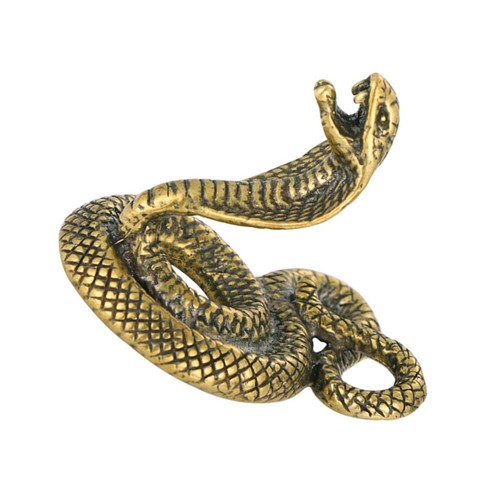 Statua in ottone animale uomo decorazione figura serpente ornamento cobra retrò - Foto 3 di 12