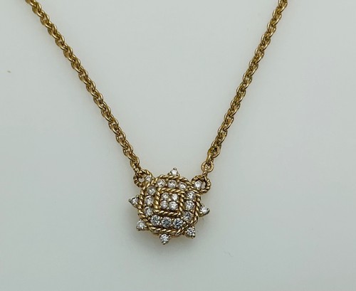 Designer Judith Ripka 14K Gelbgold & Diamant Collier Nachlass Stück 20" lang - Bild 5 von 7