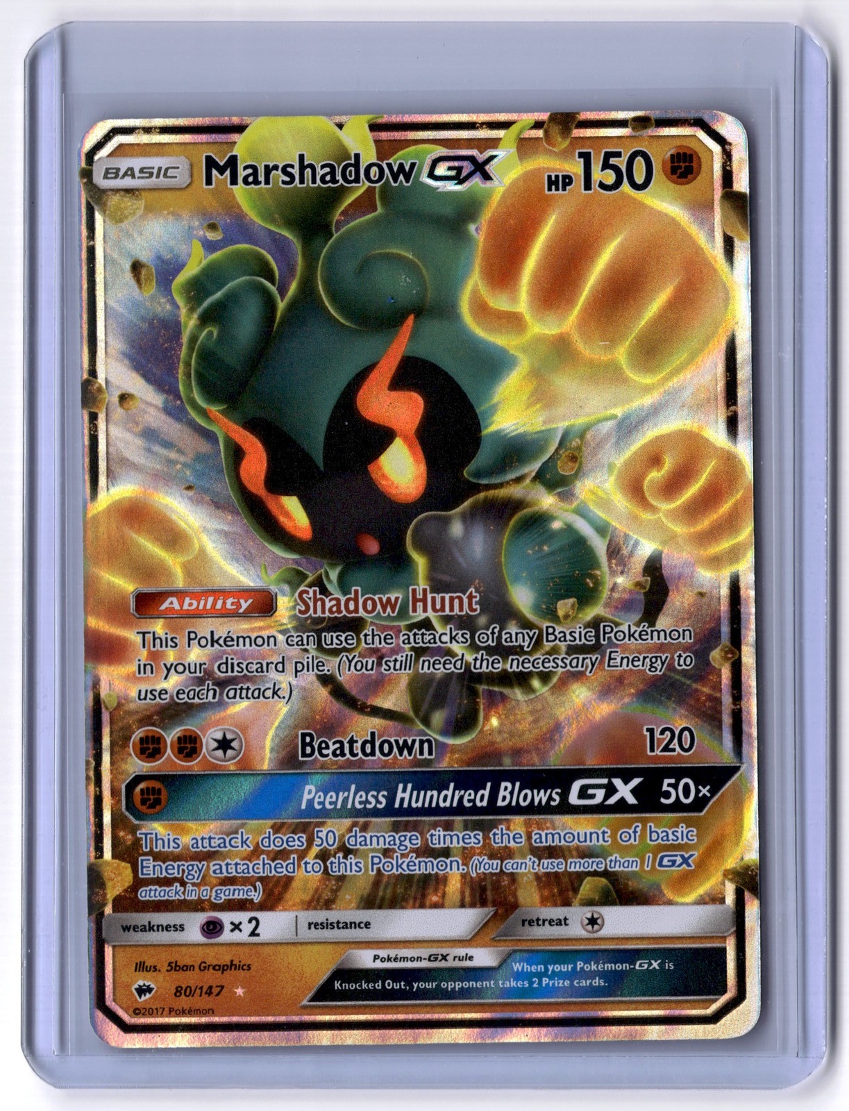 Marshadow GX 80/147 Ultra Rare Holo NM Pokemon SM - Burning Shadows