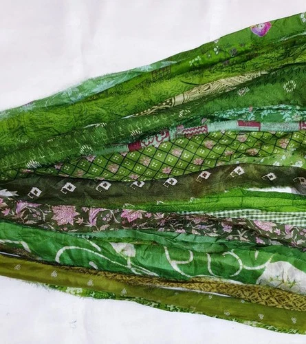 ABB Recycled Henna Silk Sari Ribbon Yarn 21 Yards 21 Strips - product listing photo