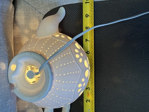 Cracker Barrel Plugin Lamp Light White Ceramic Bisque Teapot Accent - Picture 6 of 15