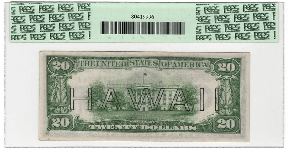 1934A Hawaii $20 FR# 2305 PCGS 55 PPQ WWII Emergency Issue FRN FR.2305 PQ 1934 A - Image 3 of 4