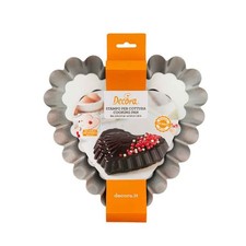 Stampo a cuore basso con bordi ondulati per dolci 24 x 22 h 5 cm