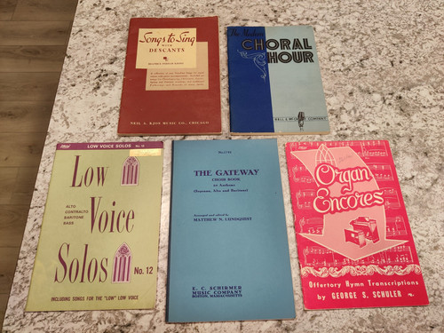 Lot Of 5 Vocal And Organ Song Books - Vintage Music Books - Choir Books