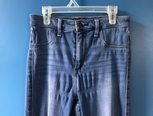 Abercrombie & Fitch High Rise Jean Legging 4 Long Distressed Ripped Frayed Cuffs - Picture 6 of 11