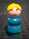WHOOPS? Vintage Fisher Price little people green blue woman yellow hair