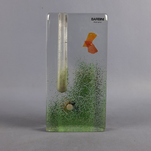 Vaso Murano Originale BARBINI Scultura Vetro Acquario Monofiore Firmato 1960 - Imagen 7 de 20