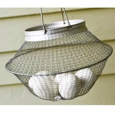 Vintage Italian Collapsible Wire Strainer Basket garden pasta mesh chicken coop