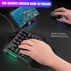  V100 35 Key Single Hand Gaming Keyboard USB Wired 7W4U