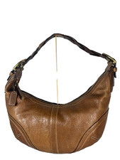 VINTAGE COACH Y2K SOHO BURNISHED TAN LEATHER HOBO BAG SHOULDER BAG PURSE 10044