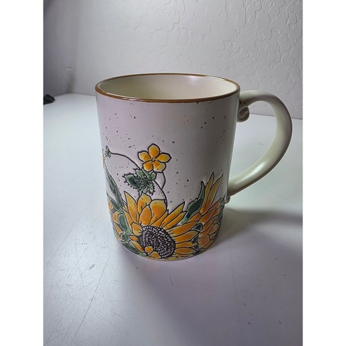 SPECTRUM DESIGNZ Yellow Sunflower + Lavender Flower Garden Bee Mugs Set of 4 - Picture 4 of 8