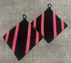 Pot Holders or Hot Pads Hand Crocheted Set Of 2 Cotton Double Thick Vintage Feel