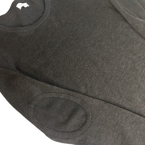 Calvin Klein Sweater Dress Womens Small Button Shoulder Elbow Patch Dark Gray - Picture 7 of 16