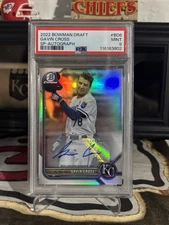 2022 Bowman Draft Gavin Cross /99 SP Image Variation Auto Royals PSA 9