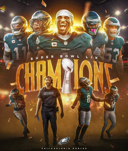 Philadelphia Eagles 2024-2025 Super Bowl 59 Champions 12" X 15" Plaque LIX - Bild 8 von 11