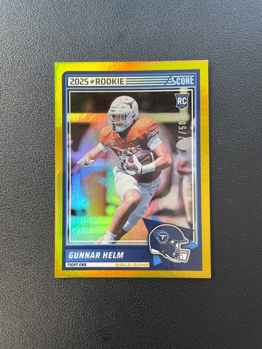 2025 Panini Score Football Gunnar Helm Rc Rookie Gold Zone 27/50 BRYQW