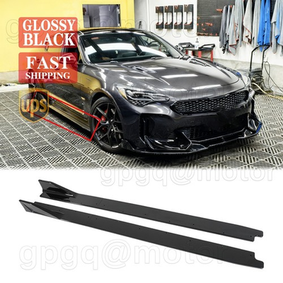 #ad #ad For Kia Stinger 2018 2023 AD Style Gloss Black Side Skirt Extension Splitter Kit $139.99