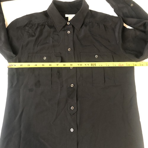 J.Crew Damen Seide Knopfleiste Bluse Georgette Taschen Größe 0 - Bild 6 von 13