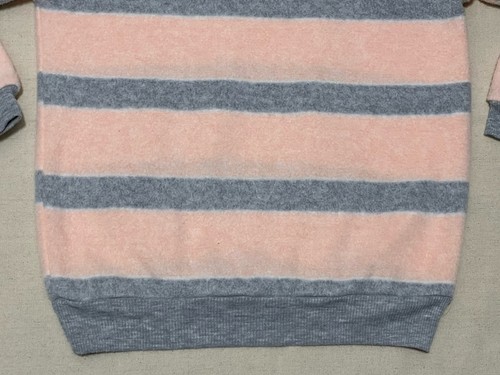 Vintage Topson Downs Sweater Womens M Pink Gray Striped Pullover Collared USA - Picture 14 of 16