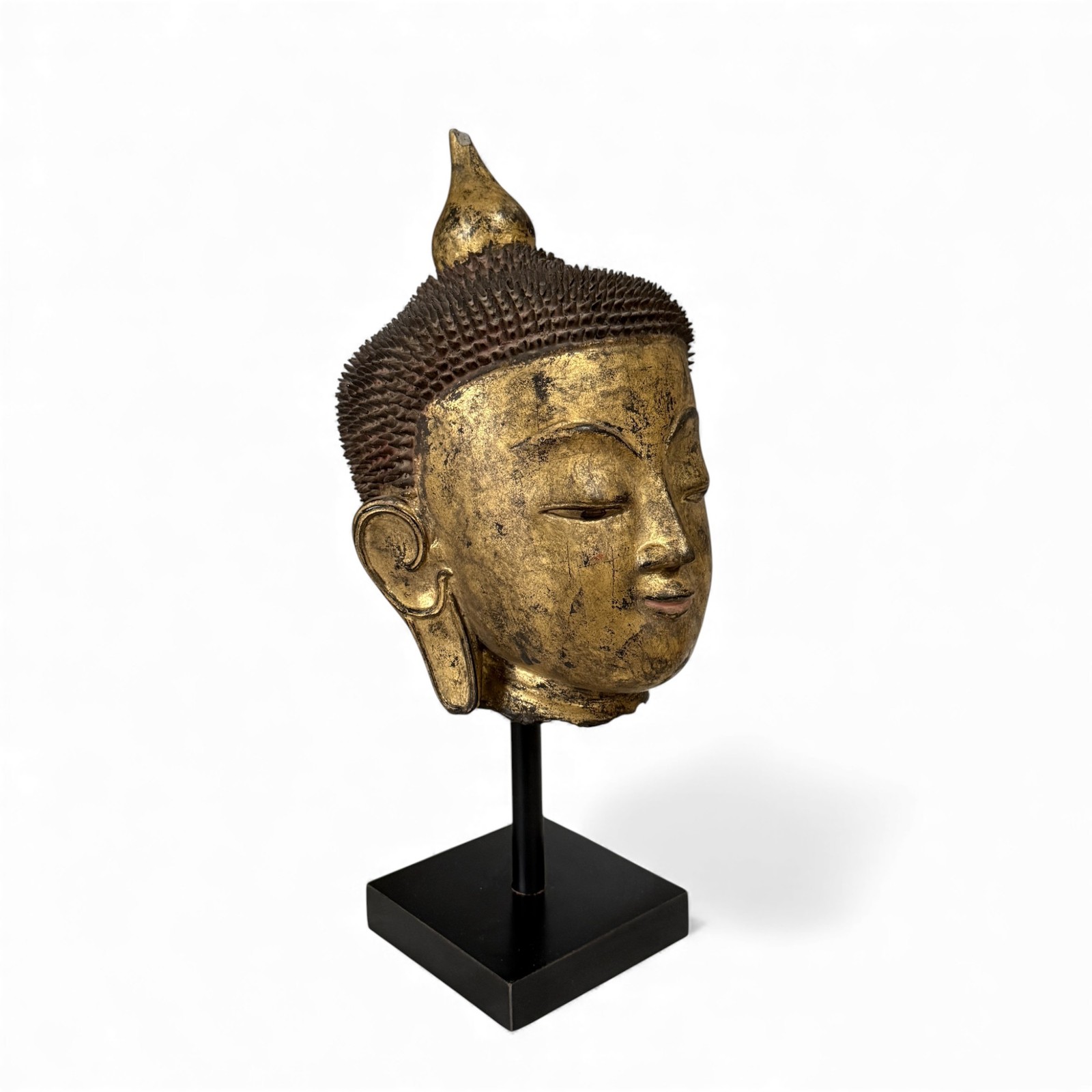 Burmese Buddha Head Lacquerware Gilded Burma Collection 39 cm big sized