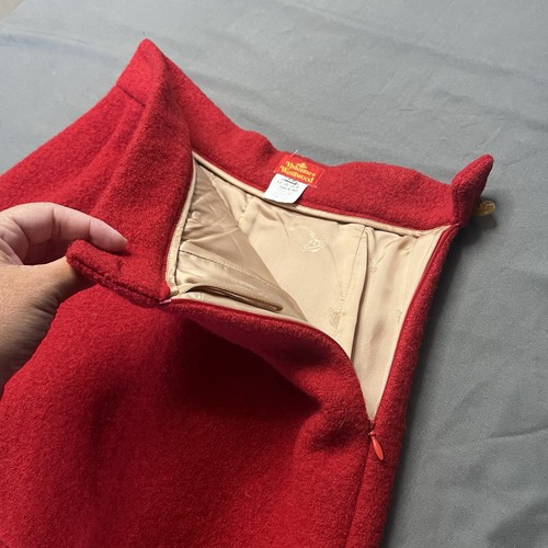Minifalda roja de colección Vivienne Westwood Red Label para mujer talla 42 100 % lana - Imagen 10 de 11