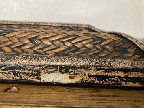 VTG HANGING ORNATE WALL MIRROR BRAIDED WICKER LIKE - Picture 17 of 17