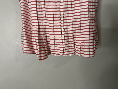Jones New York Sport Red & White Check Size XL Sleeveless V Neck Cotton Blouse - Picture 7 of 14